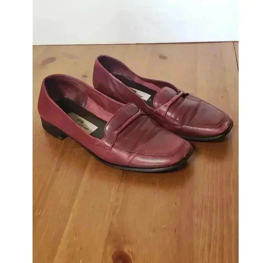 Etienne Aigner leather loafers oxblood red womens size‎ 8 dancin shoes